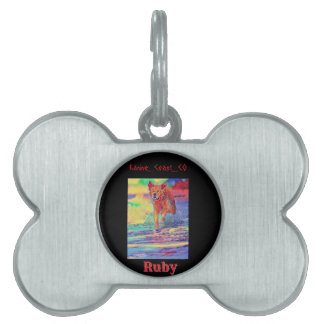 Customise canine on the beach pet ID tag