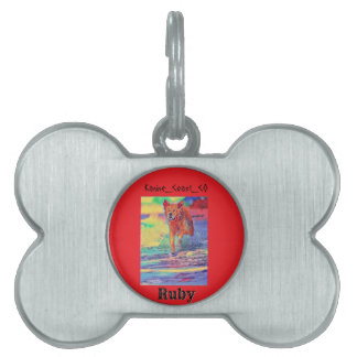 Customise canine on the beach pet ID tag