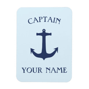 Customise captain name with navy anchor magnet