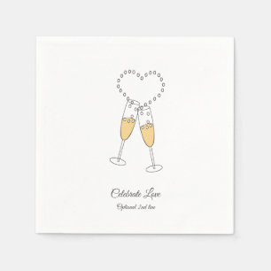 Customise Champagne Toast Celebrate Love Napkins