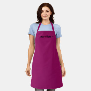 customise change name text black purple grape apron