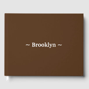 customise change name text brown guest book