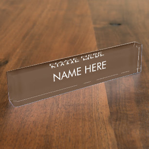 customise, change name text brown white nameplate