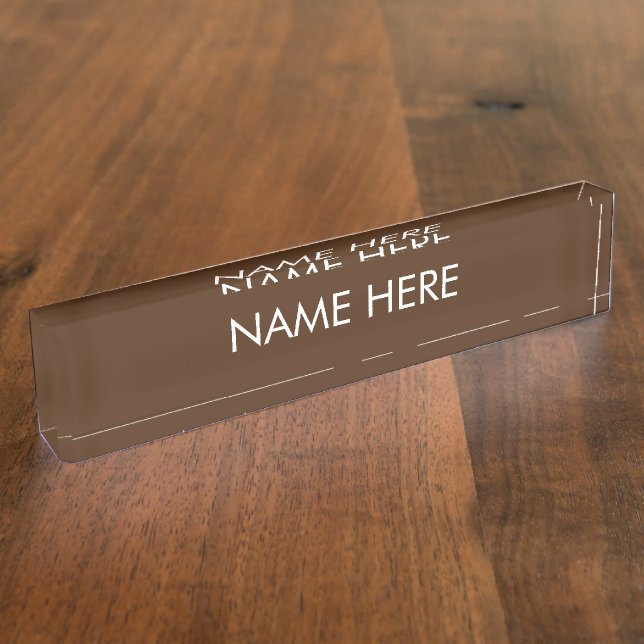 customise, change name text brown white nameplate (Side)
