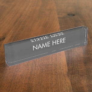 customise, change name text charcoal white nameplate