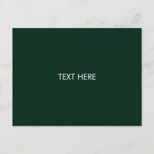 customise, change name text dark green white postcard
