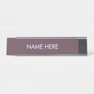 customise, change name text eggplant purple white desk name plate