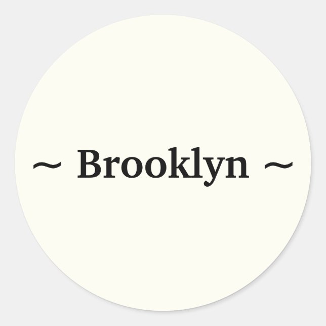 customise change name text Ivory black Classic Round Sticker (Front)
