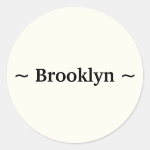 customise change name text Ivory black Classic Round Sticker