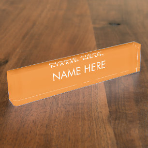 customise, change name text orange white nameplate