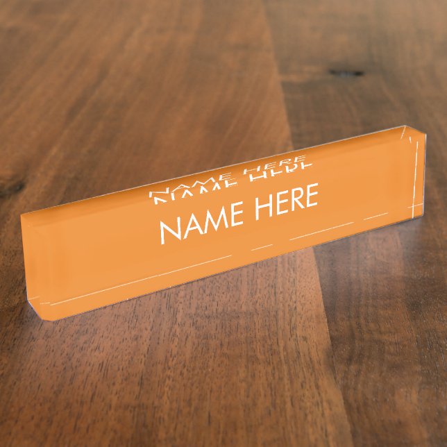 customise, change name text orange white nameplate (Side)
