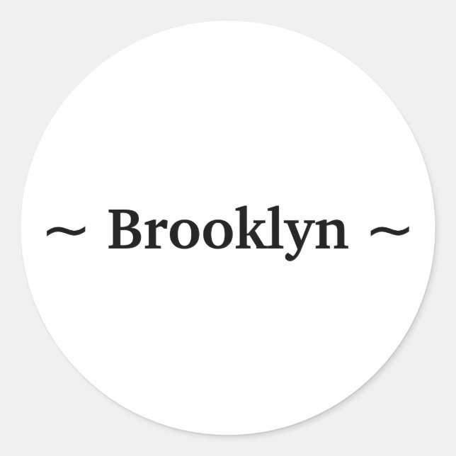 customise change name text white black classic round sticker (Front)