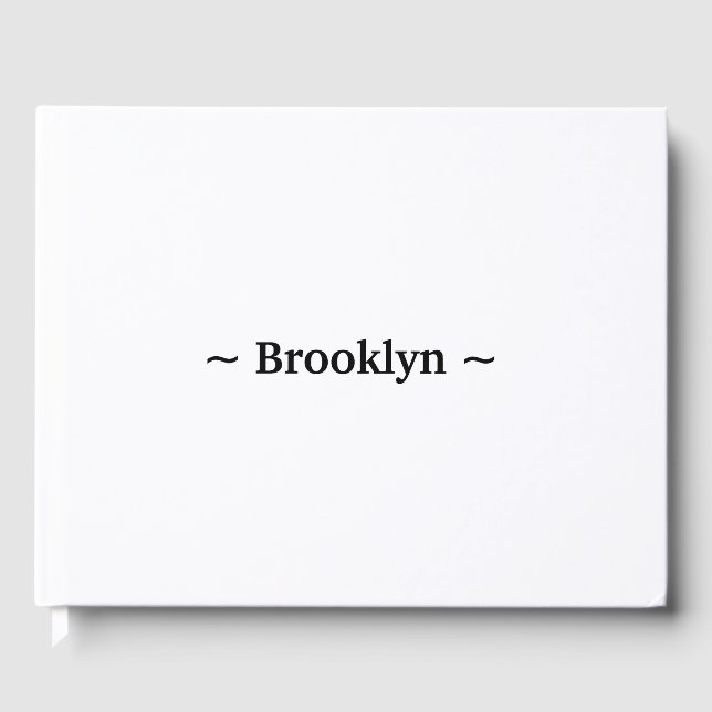 customise change name text white black guest book (Front)