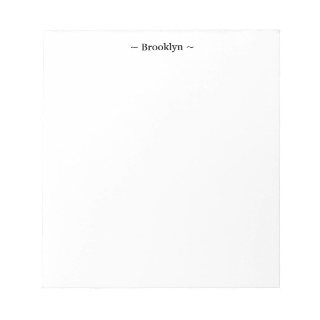 customise change name text white black notepad (Front)