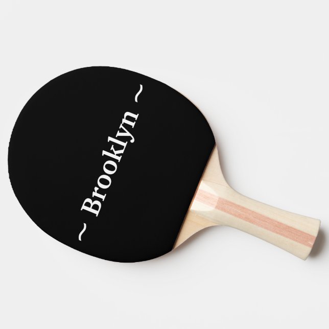 customise change name text white black ping pong paddle (Side)