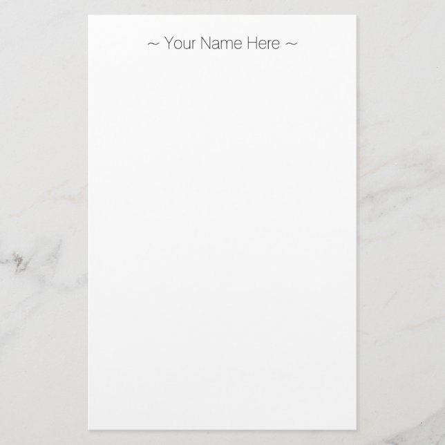 customise change name text white black stationery (Front)