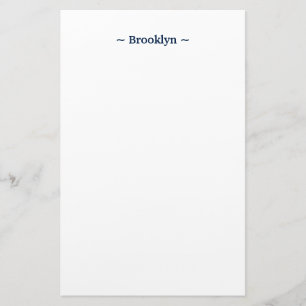 customise change name text white navy blue stationery