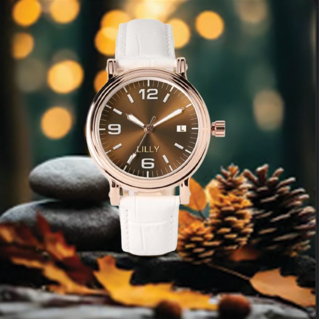Customise Chic Monogram Girly Gold Metal  Watch (Creator Uploaded)