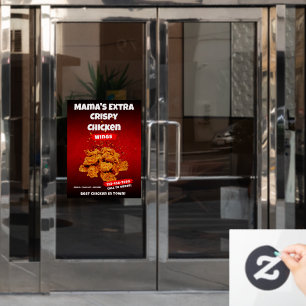 Customise Chicken Wing Restaurant Large Front Door Window Cling