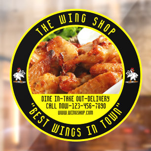 Customise Chicken Wing Restaurant Large Front Window Cling