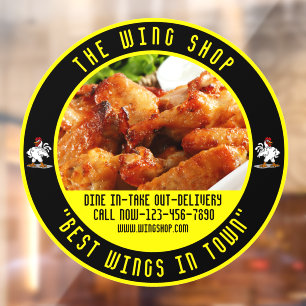 Customise Chicken Wing Restaurant Large Front  Window Cling