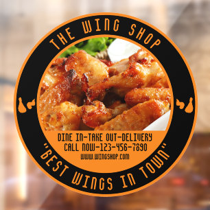 Customise Chicken Wing Restaurant Large Front  Window Cling