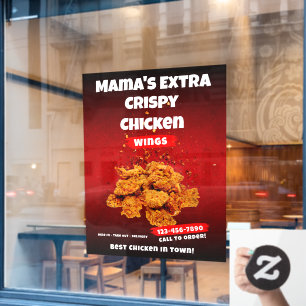 Customise Chicken Wing Restaurant Large Front Window Cling