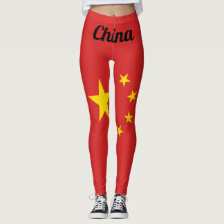 Customise China National Flag Leggings