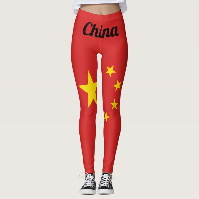 Customise China National Flag Leggings (Front)