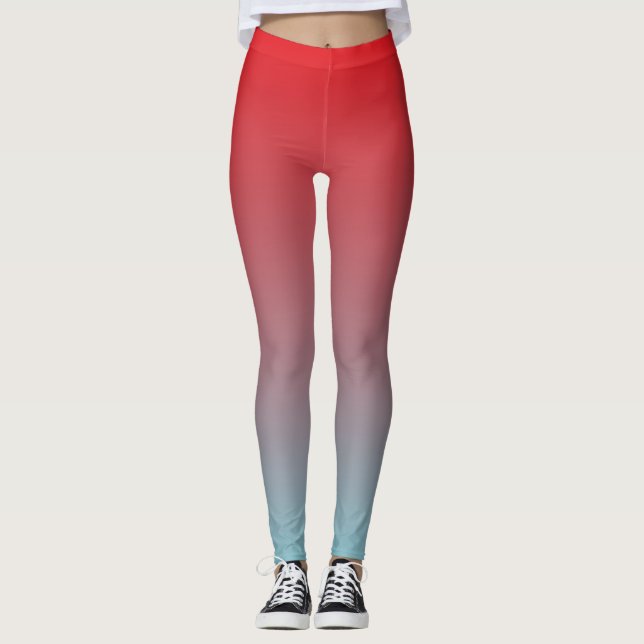 Customise & Choose the colour - Fade from Red Yoga Leggings (Front)