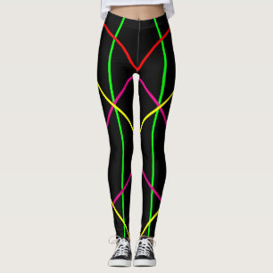 Customise & Choose the colour - Neon Lines Yoga Leggings