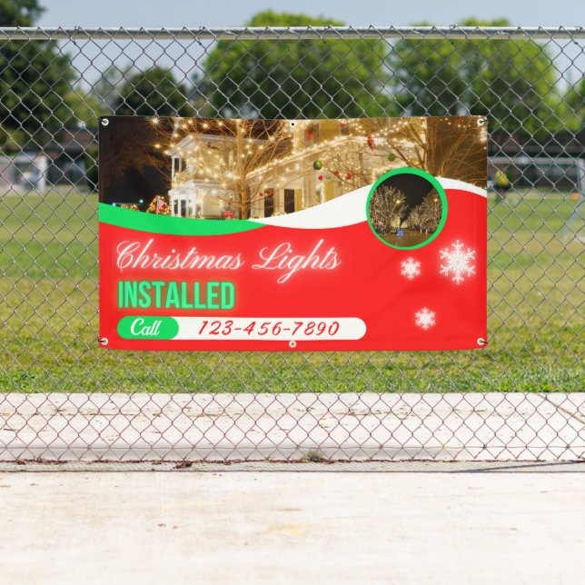 Customise Christmas Lights Decorations Installed Banner (Insitu)