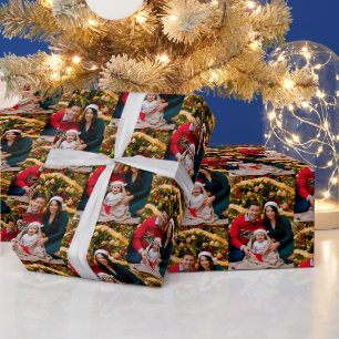 Customise Christmas Season Family Picture  Wrapping Paper