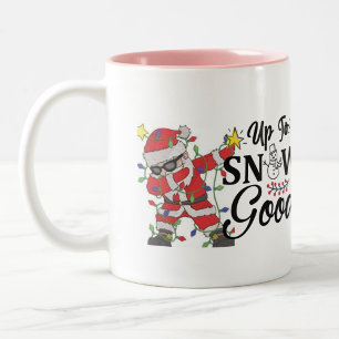 customise christtma snow Two-Tone coffee mug