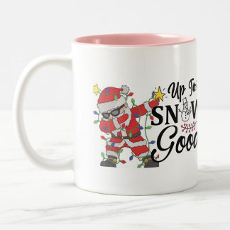 customise christtma snow  Two-Tone coffee mug