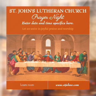 Customise Church Prayer Night The Last Supper  Window Cling