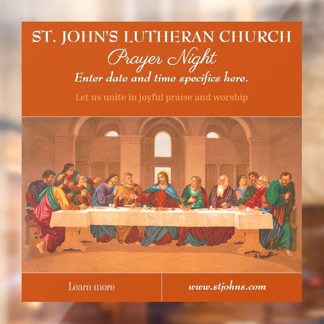 Customise Church Prayer Night The Last Supper  Window Cling (Sheet 2)
