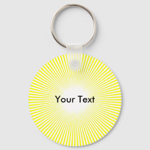 Customise Circle Rays From Centre Keyring Yellow