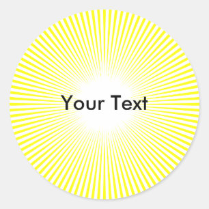 Customise Circle Sun Rays Yellow Sticker