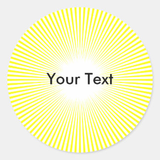 Customise Circle Sun Rays Yellow Sticker