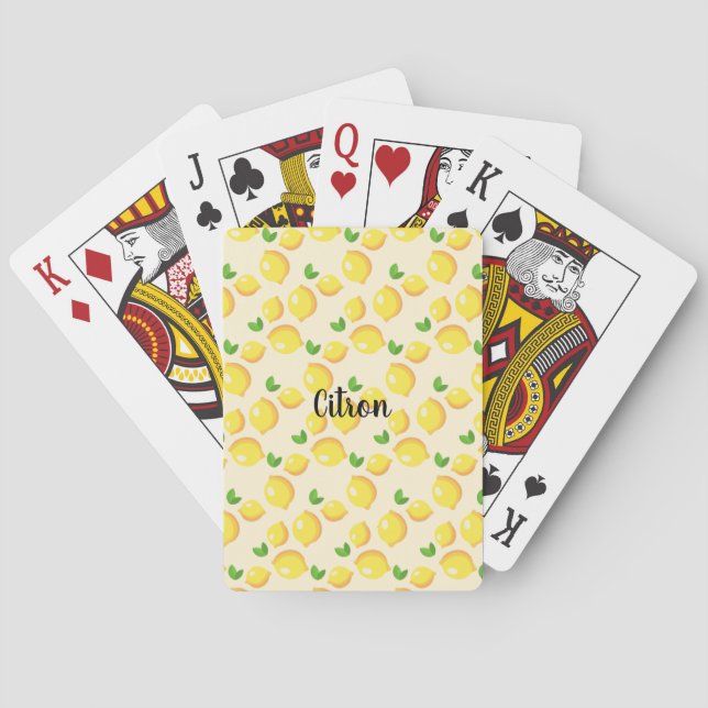 Customise Citron Pattern Playing Cards (Back)