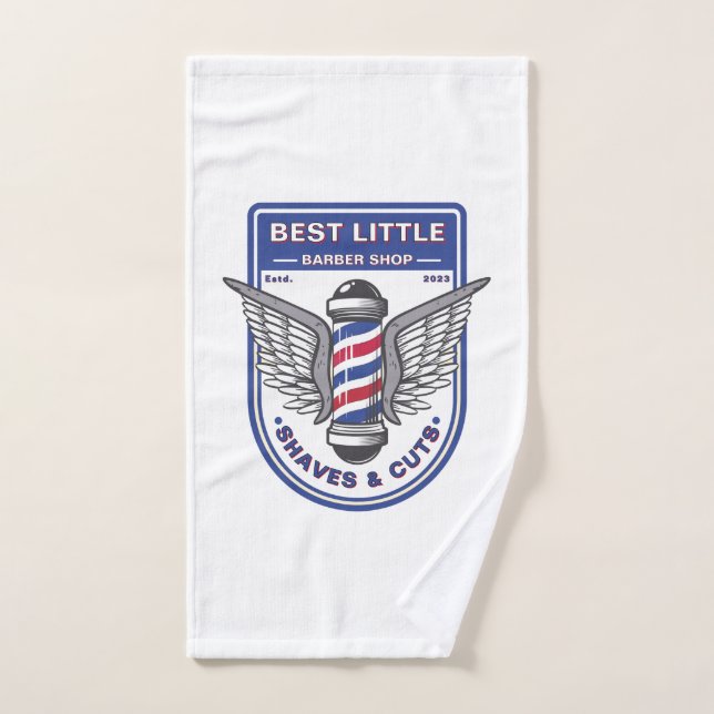Customise Classic Barber Shop Traditional Pole  Hand Towel (Hand Towel)