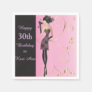 Customise Classy Birthday for Her Napkin