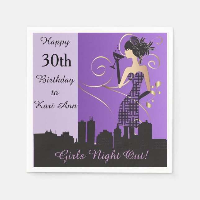 Customise Classy Birthday Napkins for Her (Front)