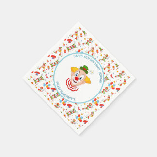 Customise Clown Birthday Party Little Boy Fun Napkin