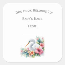 Customise Coastal Egret Book Plate