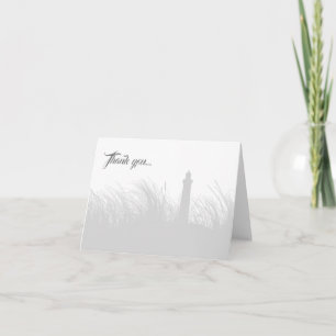 Customise Coastal Lighthouse/Dunes Thank you Card
