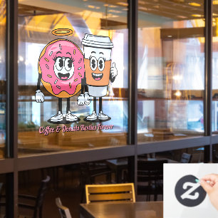 Customise Coffee And Doughnuts Besties Forever Pro Window Cling