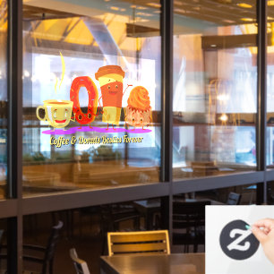 Customise Coffee And Doughnuts Besties Forever Pro Window Cling