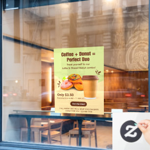 Customise Coffee And Doughnuts The Perfect Duo Window Cling